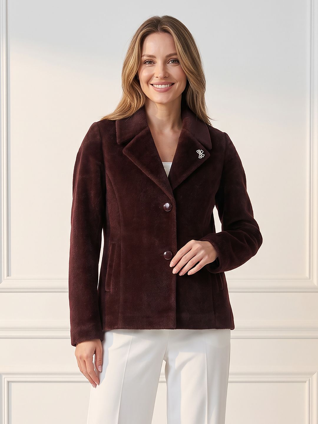 gfo Wool Solid Coat For Women-picture-16