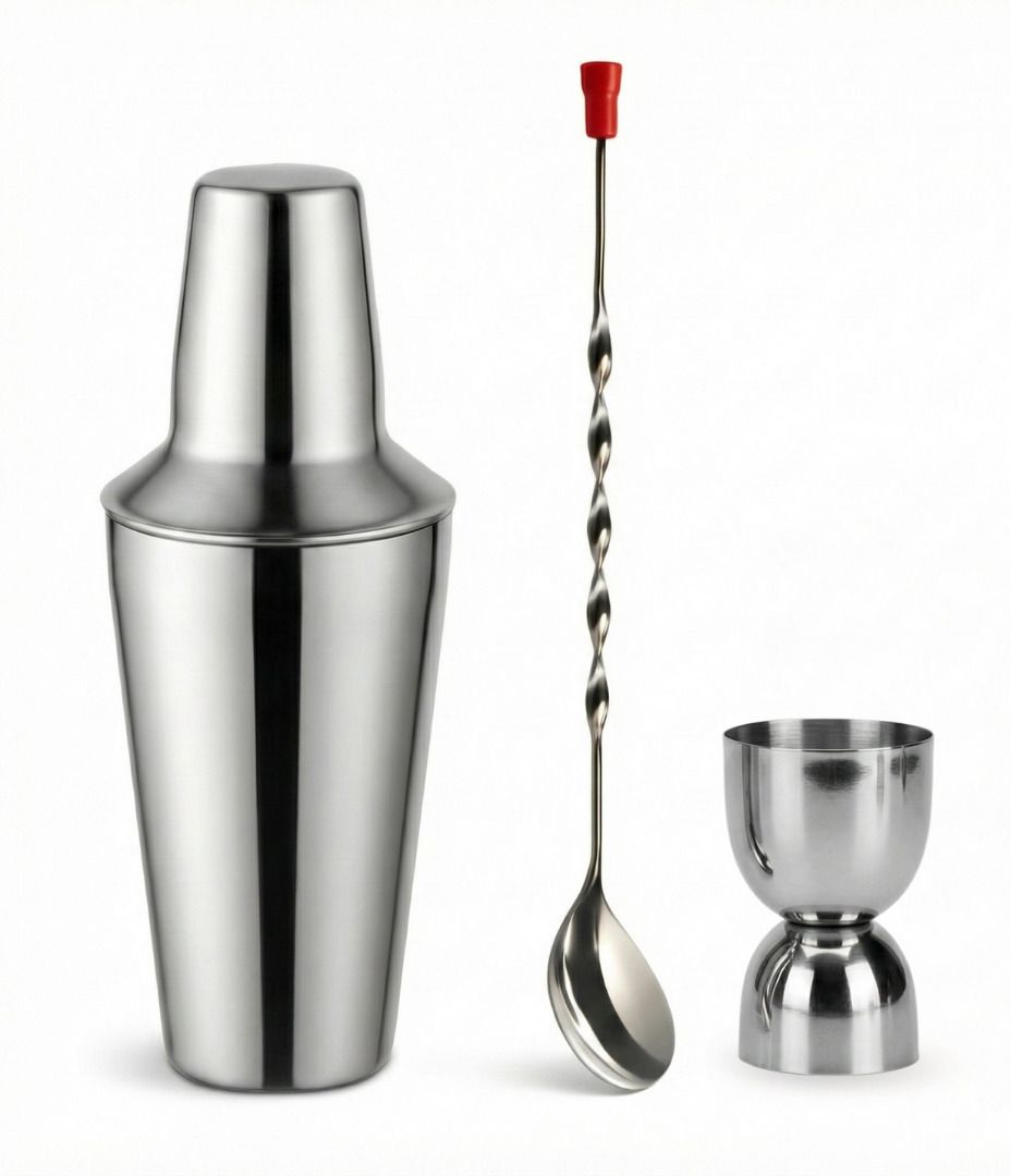 Cocktail Shaker Set with Bar Spoon & Peg Measure 3 - Piece Bar Set-image-30