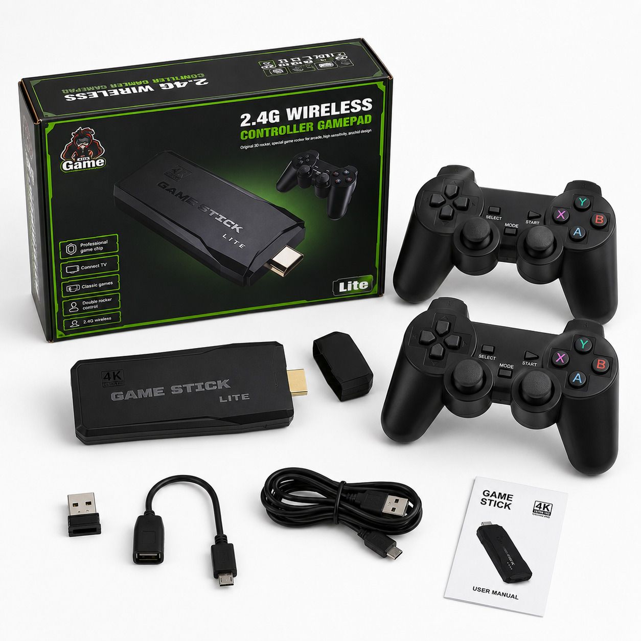 M8 4K Ultra HD Game Stick 20000+ Games 64GB Dual Wireless Controllers HDMI TV with Expansion Pack Only-image-47