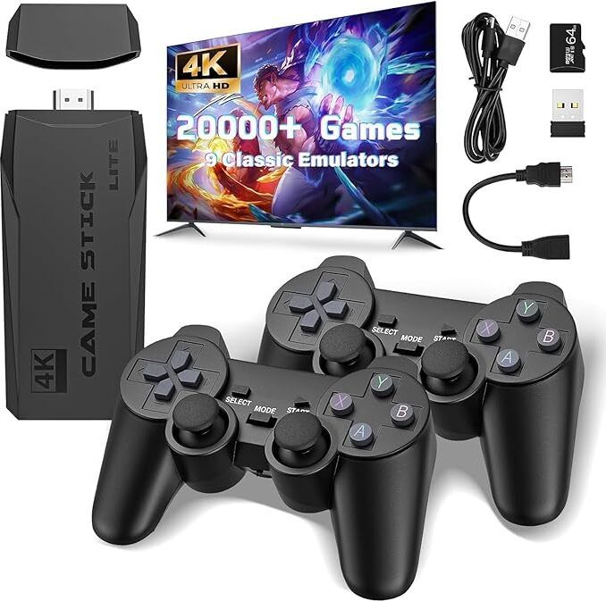 Wireless 4K Game Stick Console with 20000+ Classic Games | Plug & Play HDMI Limited Edition