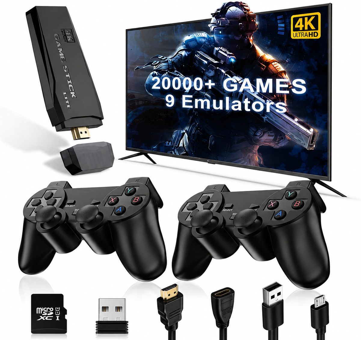 M8 4K Ultra HD Game A1Stick 20000+ Games 64GB Dual Wireless Controllers HDMI TV with Game and Expansion Pack-image-48