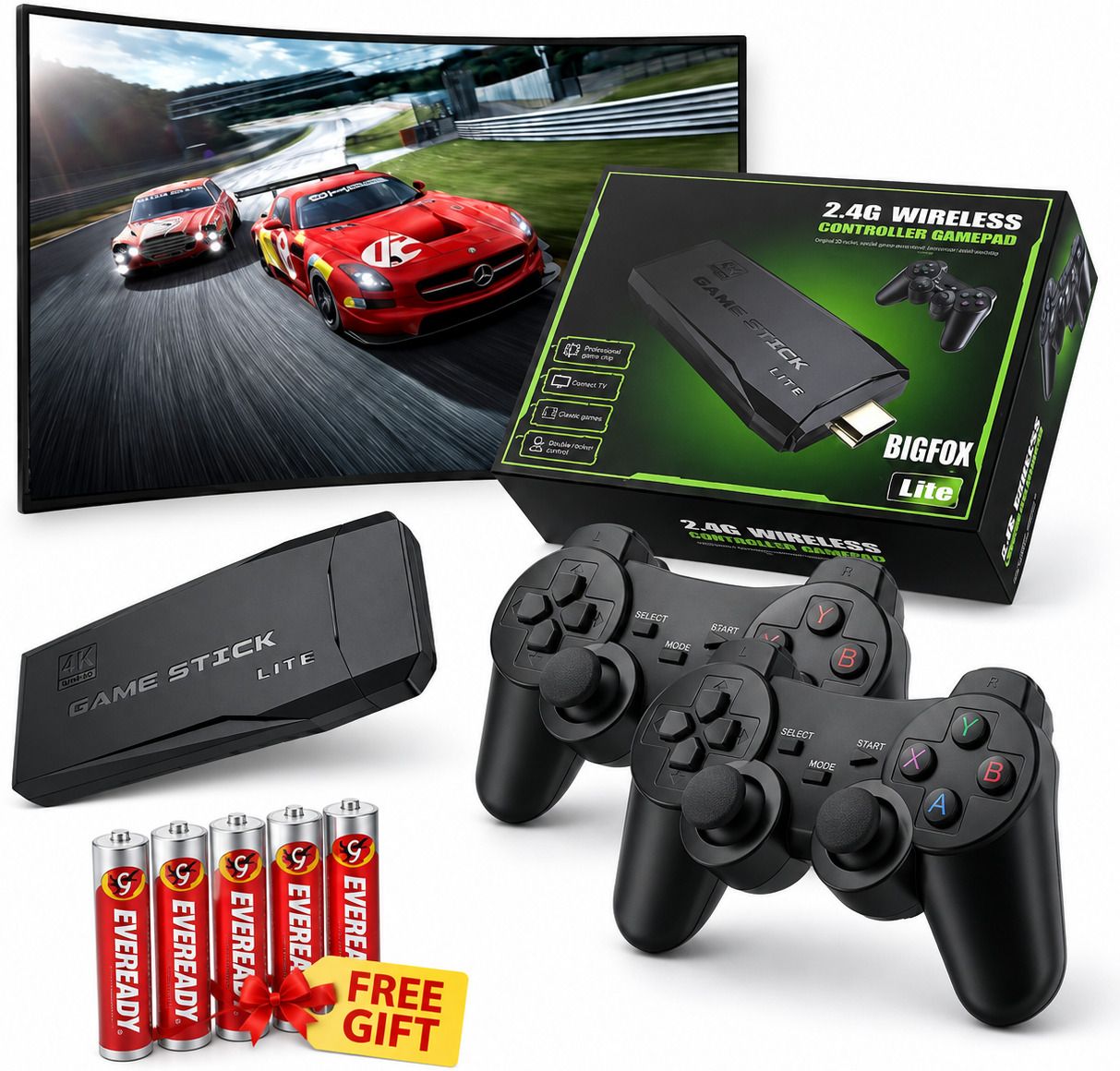 M8 Max 4K Retro Video Game Stick Dual Wireless Controller 20000+ Games with Game and Expansion Pack-image-5