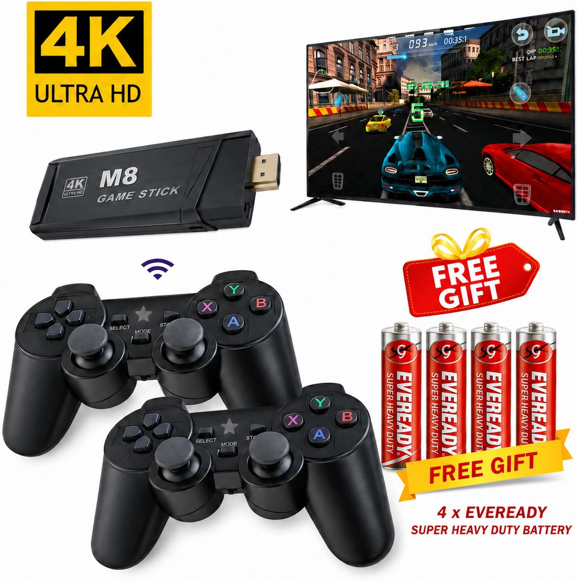 M8 Prime Retro Game Console 4K HDMI Dual Wireless Controllers 20000+ Games with Game and Expansion Pack-image-49