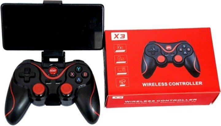 X3 Mobile wireless Bluetooth Game controller with bracket support iOS/Android Black Edition with Expansion Pack Only