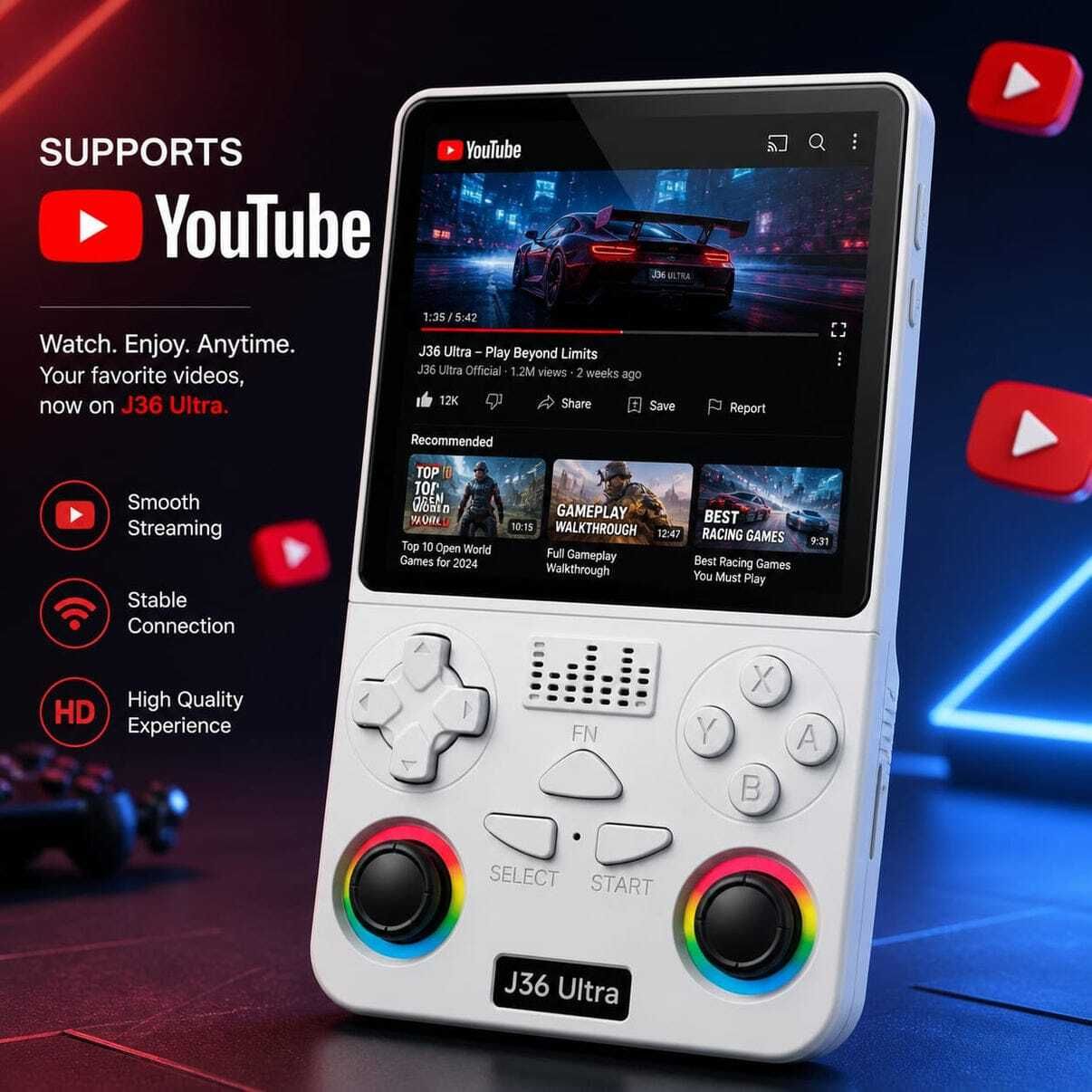 J36 Ultra Retro Handheld Console | 20 Emulators | 18000+ Games | WiFi Special Edition-picture-25