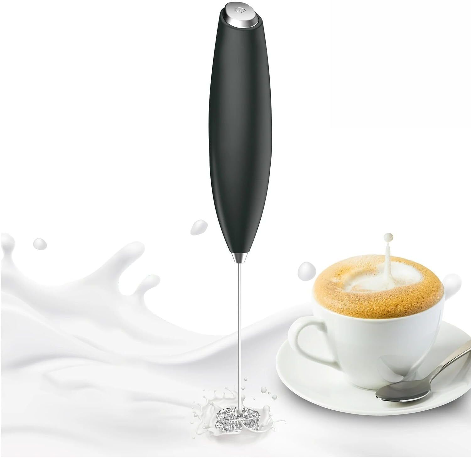 Handheld Electric Milk Frother, Mini Drink Mixer for Coffee, Hot Chocolates Personal Coffee Maker-image-20
