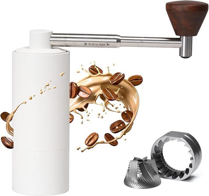 Manual Coffee Grinder Nano 3 - White 38mm S2C660 Burr for Pour-over and espresso 2 Cups Coffee Maker-image-32
