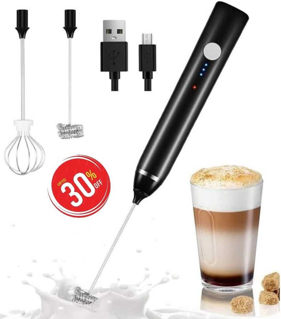 Mini Portable Electric Milk Frother Handheld Rechargeable 10 Cups Coffee Maker-image-8
