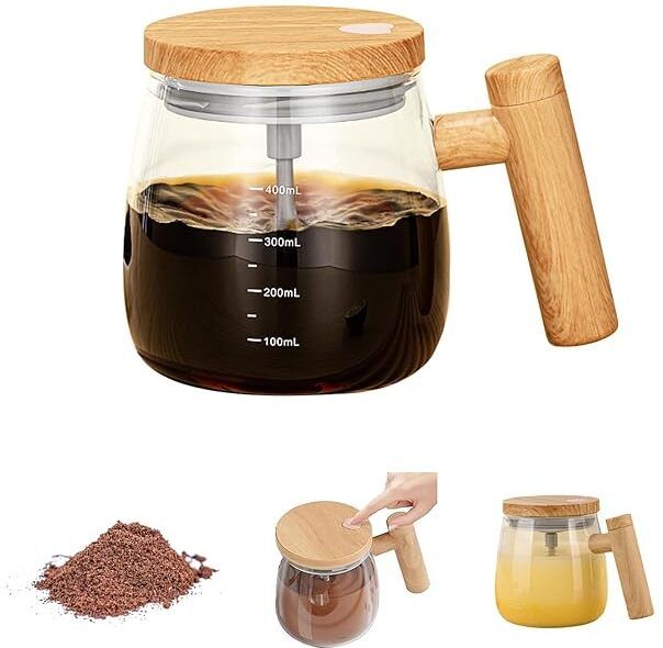 400ml Self-Stirring Electric Mug High-Speed Portable Mixing Cup for Coffee, Milk 4 Cups Coffee Maker
