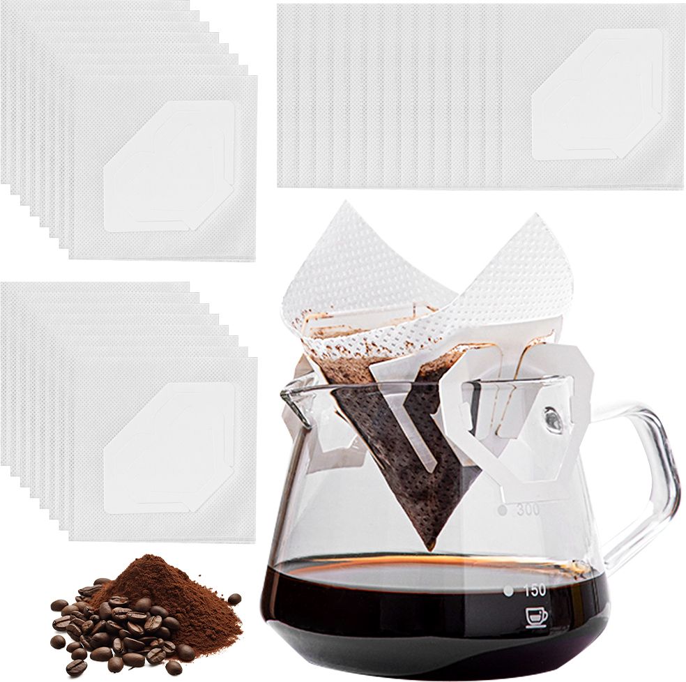 30Pcs Paper Coffee Filter Bag with Hanging Ears for Travel Pour Over Brewing Cup Indian Coffee Filter