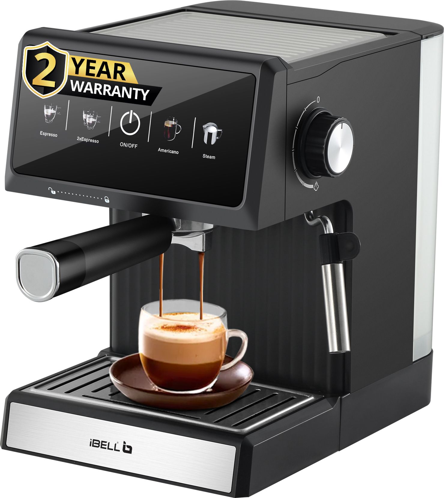 BARISTAMAX200 Coffee Maker, 1200W, Touch Controls, 20 Bar Pump, Steam Wand,1.8 L Coffee Maker-image-16
