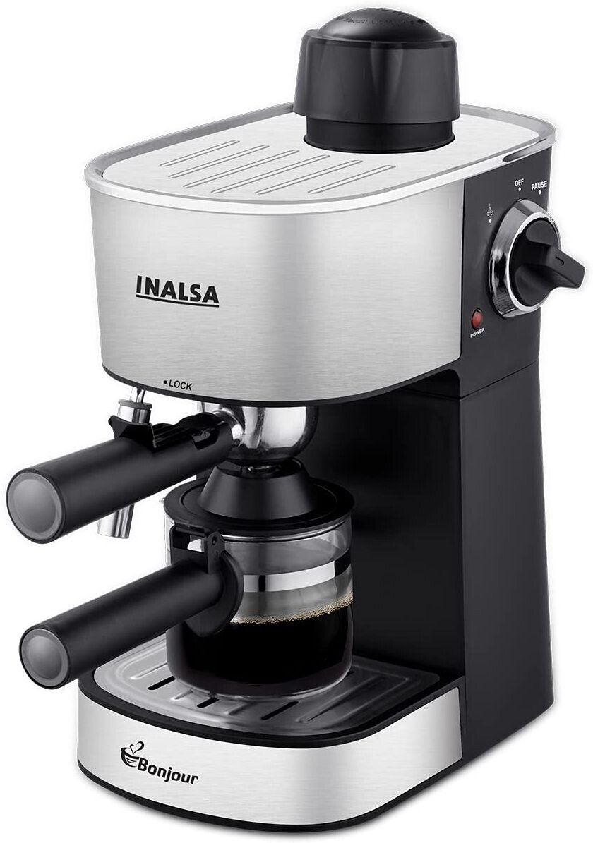 Bonjour Coffee Maker 800W (3in1- Espresso , Cappuccino & Latte)|4Bar Pressure 4 Cups Coffee Maker-image-6