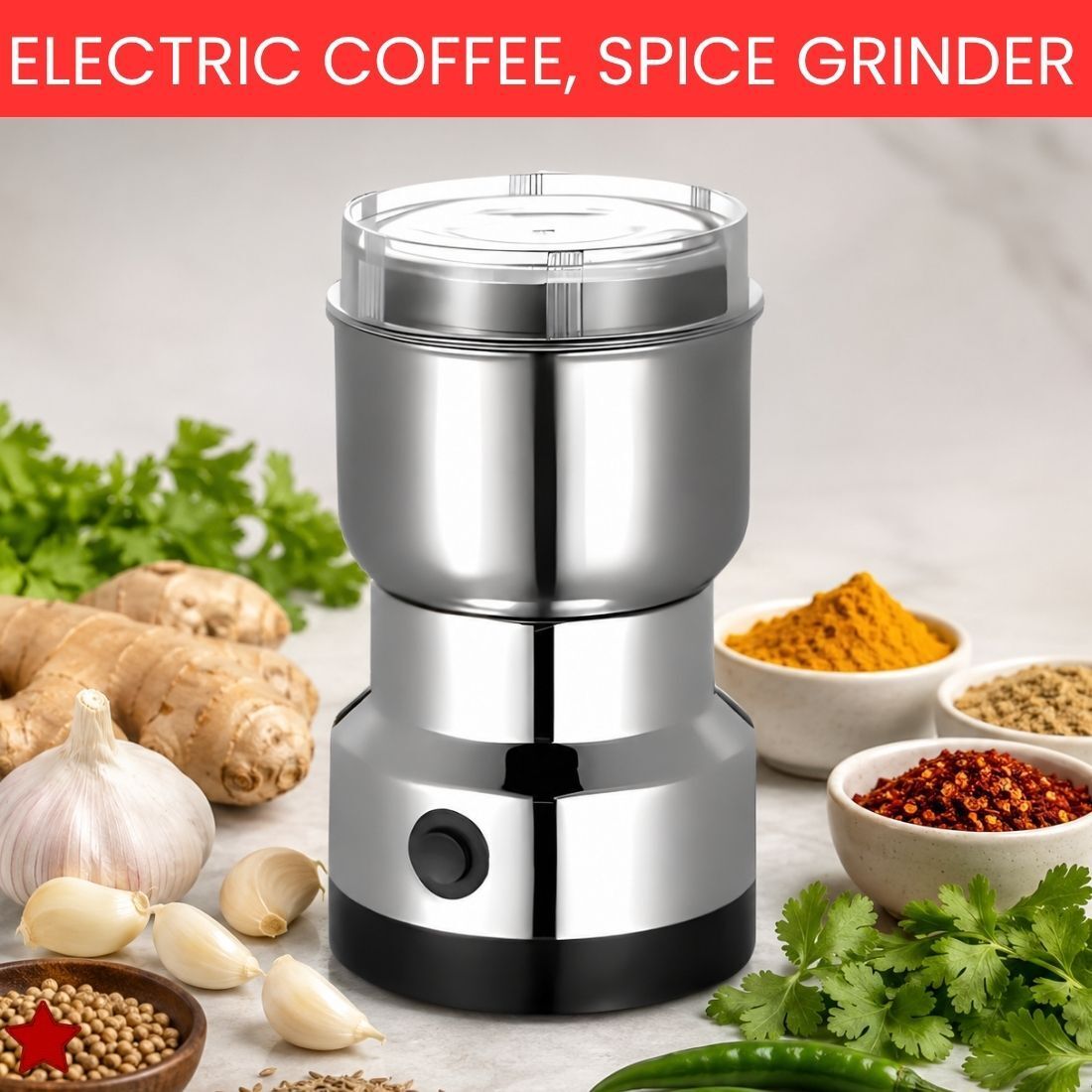 Stainless Steel Mini Mixer Grinder With Coffee Maker for Masala/Coffee BeansE13 Personal Coffee Maker-image-46