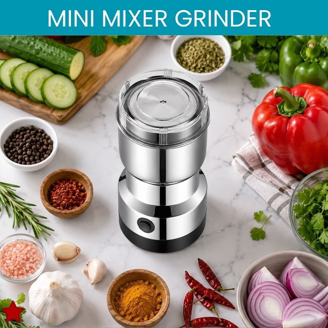 nima Stainless Steel Mini Mixer Grinder With Coffee Maker for Masala/Coffee BeansW307 Personal Coffee Maker-picture-46