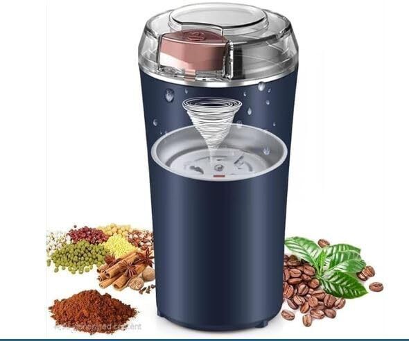 Portable Coffee Grinder, Stainless Steel 4 Blade, Seed, Masala Herb, Spice Mixer 5 Cups Coffee Maker