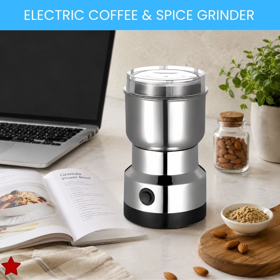 sacro Stainless Steel Mini Mixer Grinder With Coffee Maker for Masala/Coffee BeansZ73 Personal Coffee Maker-picture-7