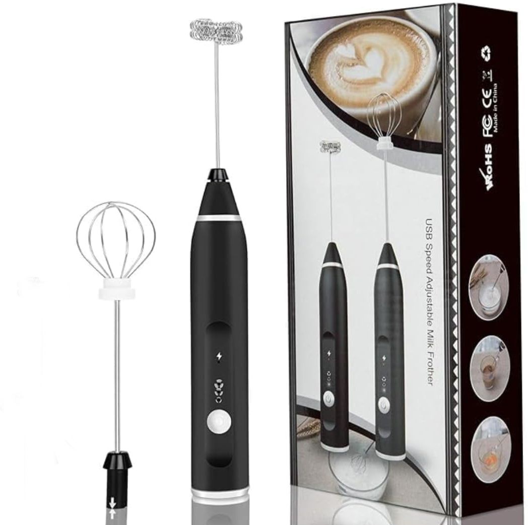 2 in 1 Electric Milk Frother with 3 Speed Adjustable, Rechargeable Coffee Mixer Personal Coffee Maker-image-29