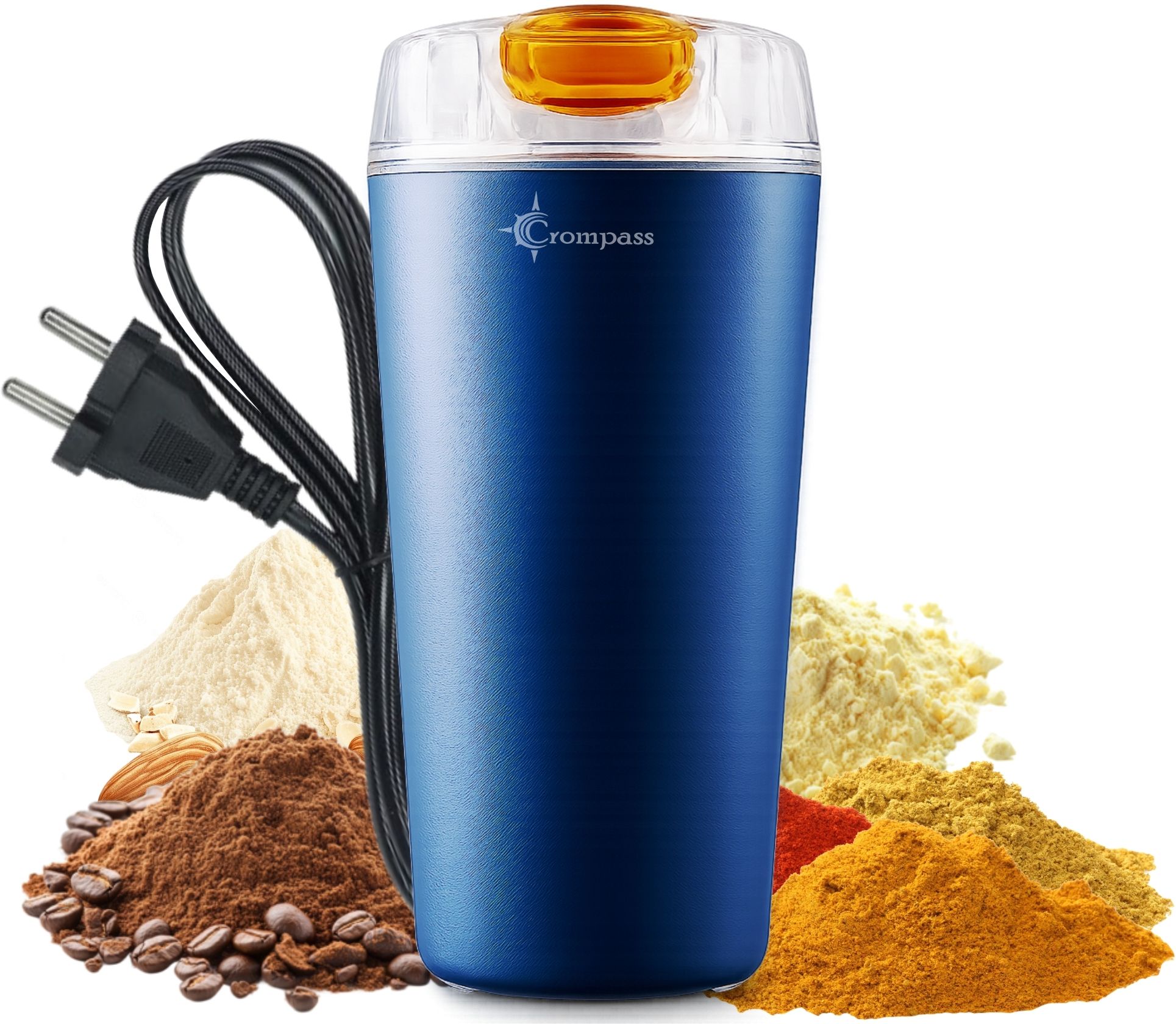 Portable Electric Grinder, Spice & Coffee Blender, Nuts, Beans, Chopper, Crusher 15 Cups Coffee Maker