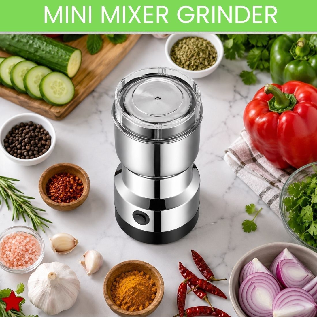 technest Stainless Steel Mini Mixer Grinder With Coffee Maker for Masala/Coffee BeansC326 Personal Coffee Maker-picture-10