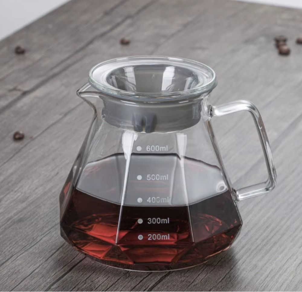 triglav coffee Coffee Server with Lid | 600 ML | Pour Over Coffee Server | Hexagonal Design 4 Cups Coffee Maker-picture-43