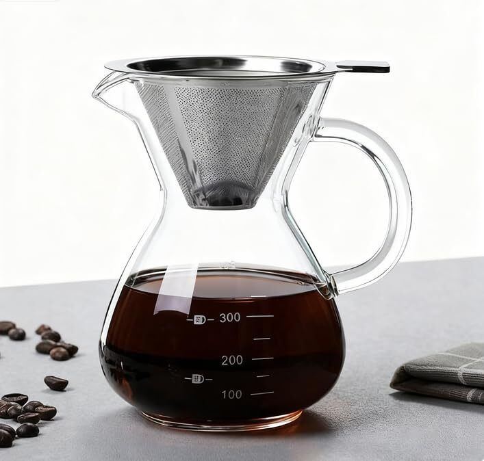 hannea Pour Over Glass Coffee Maker Set 2 Cups Coffee Maker-picture-18