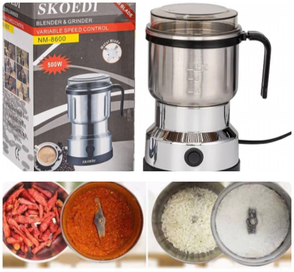 isiishas SKOEDI COFFEE GRINDER WITH HANDLE 500W 12 Cups Coffee Maker-picture-19