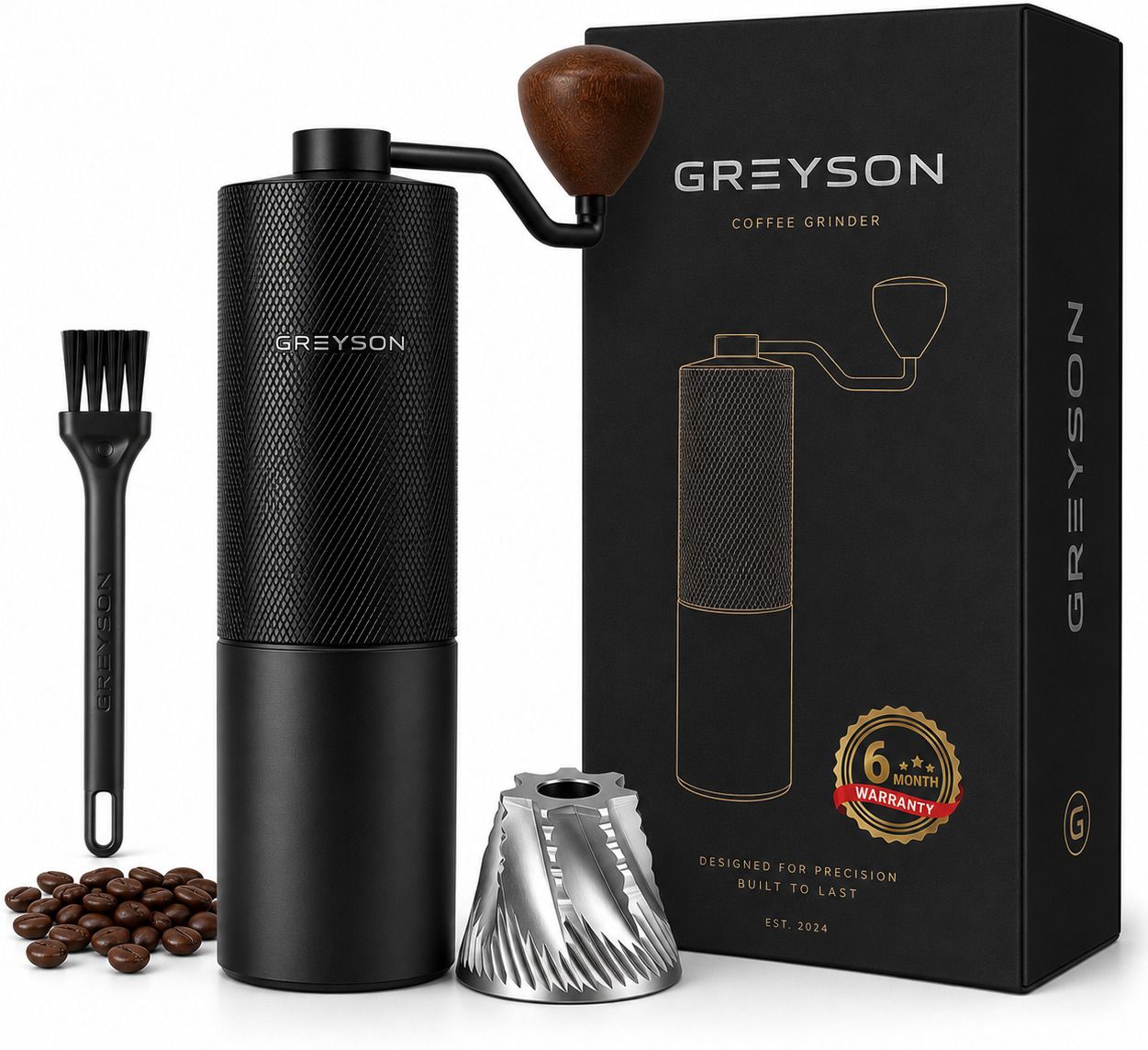 bondwet S2C 7-Axis Conical Burr Manual Coffee Grinder with Stainless Steel Personal Coffee Maker-picture-43