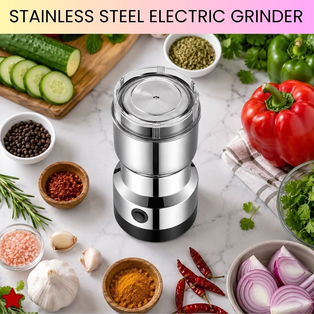 technest Stainless Steel Mini Mixer Grinder With Coffee Maker for Masala/Coffee BeansC25 Personal Coffee Maker-picture-46
