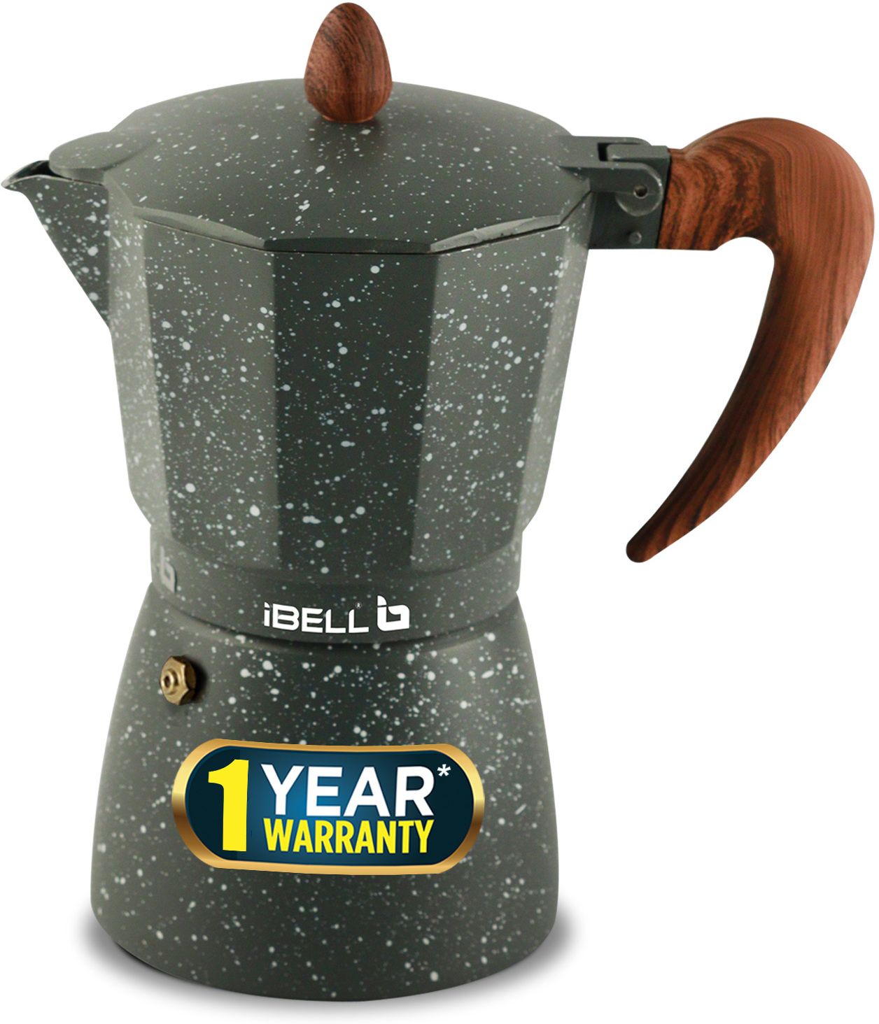 MP3370S Classic Moka Pot, Italian Espresso Maker, Percolator, Filter coffeepot, 3 Cups Coffee Maker