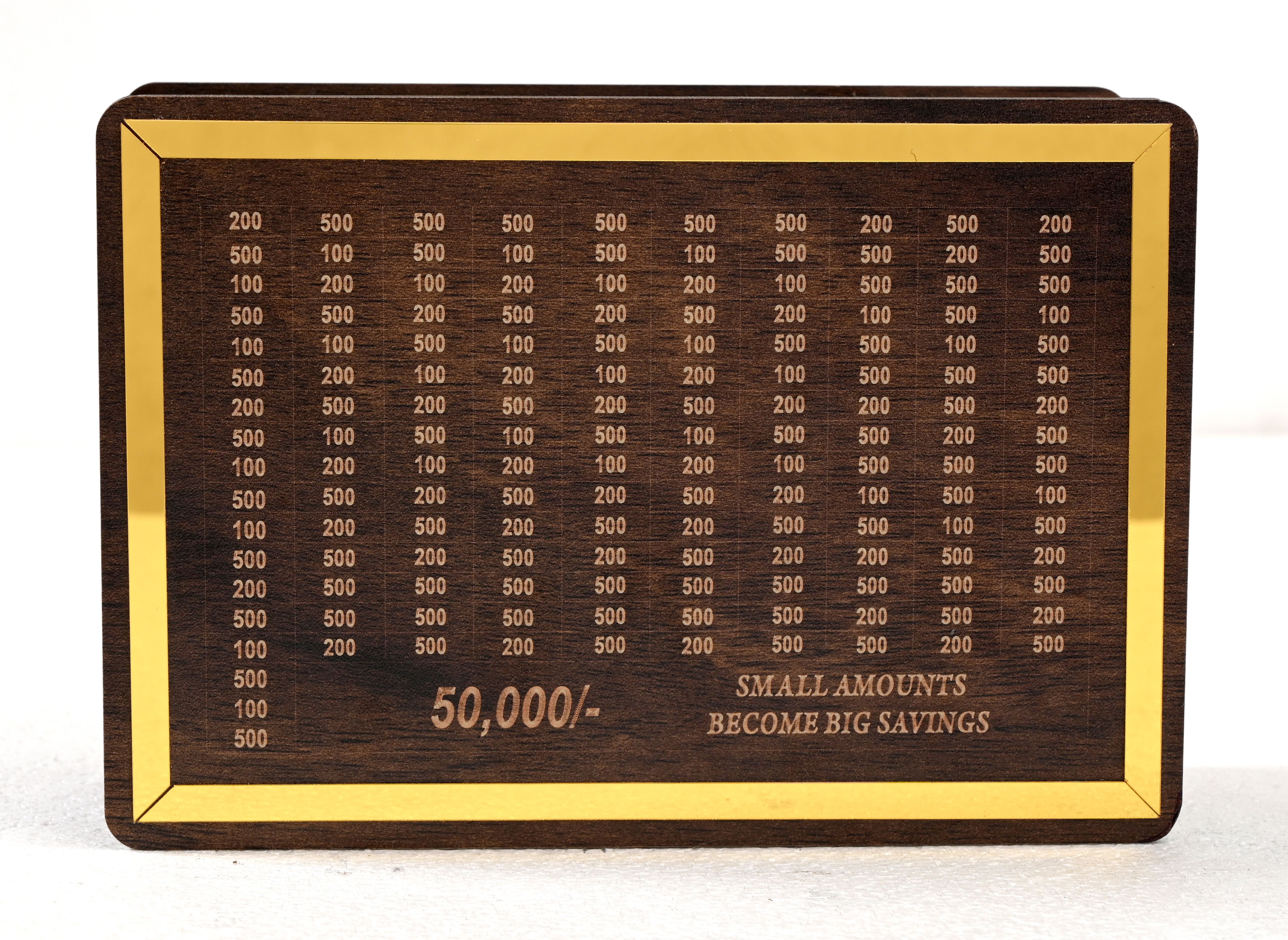Magic Money Bank Wooden Piggy Bank, Rs 50000 Denomination Chart, Dark Brown Coin Bank-image-24