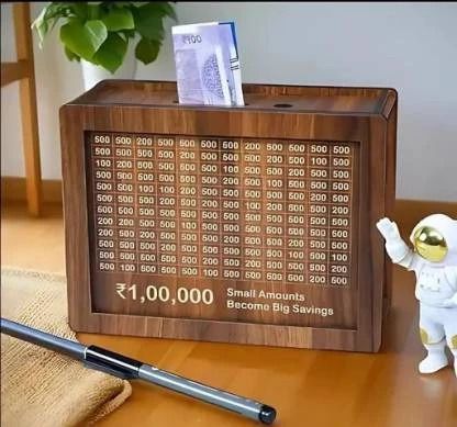 sundhi Wooden Money Piggy Bank, Money Saving Box-066 Coin Bank-picture-41