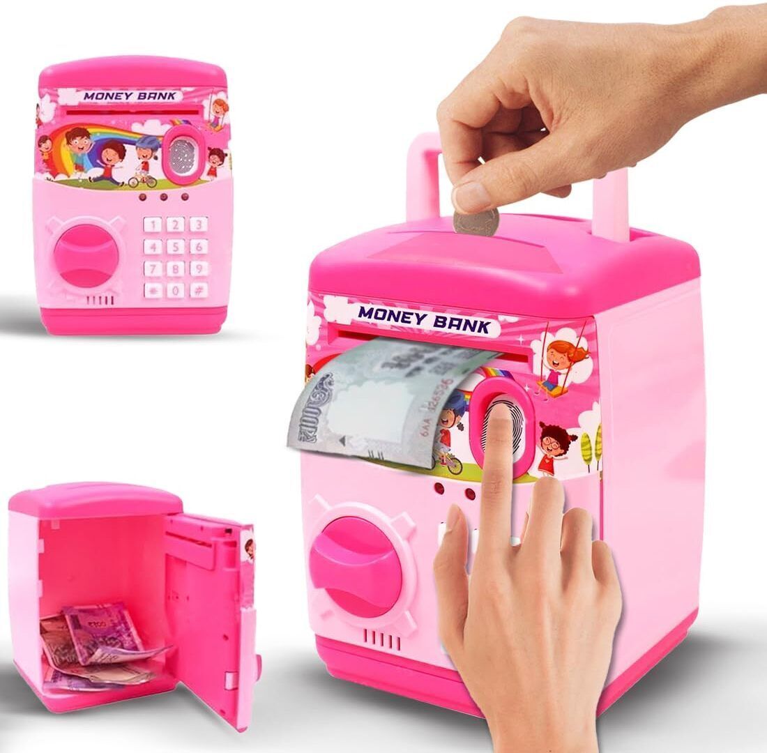 wembley Finger Print Sensor ATM Piggy Bank for Kids Gullak for Money Bank with Password Coin Bank-picture-17