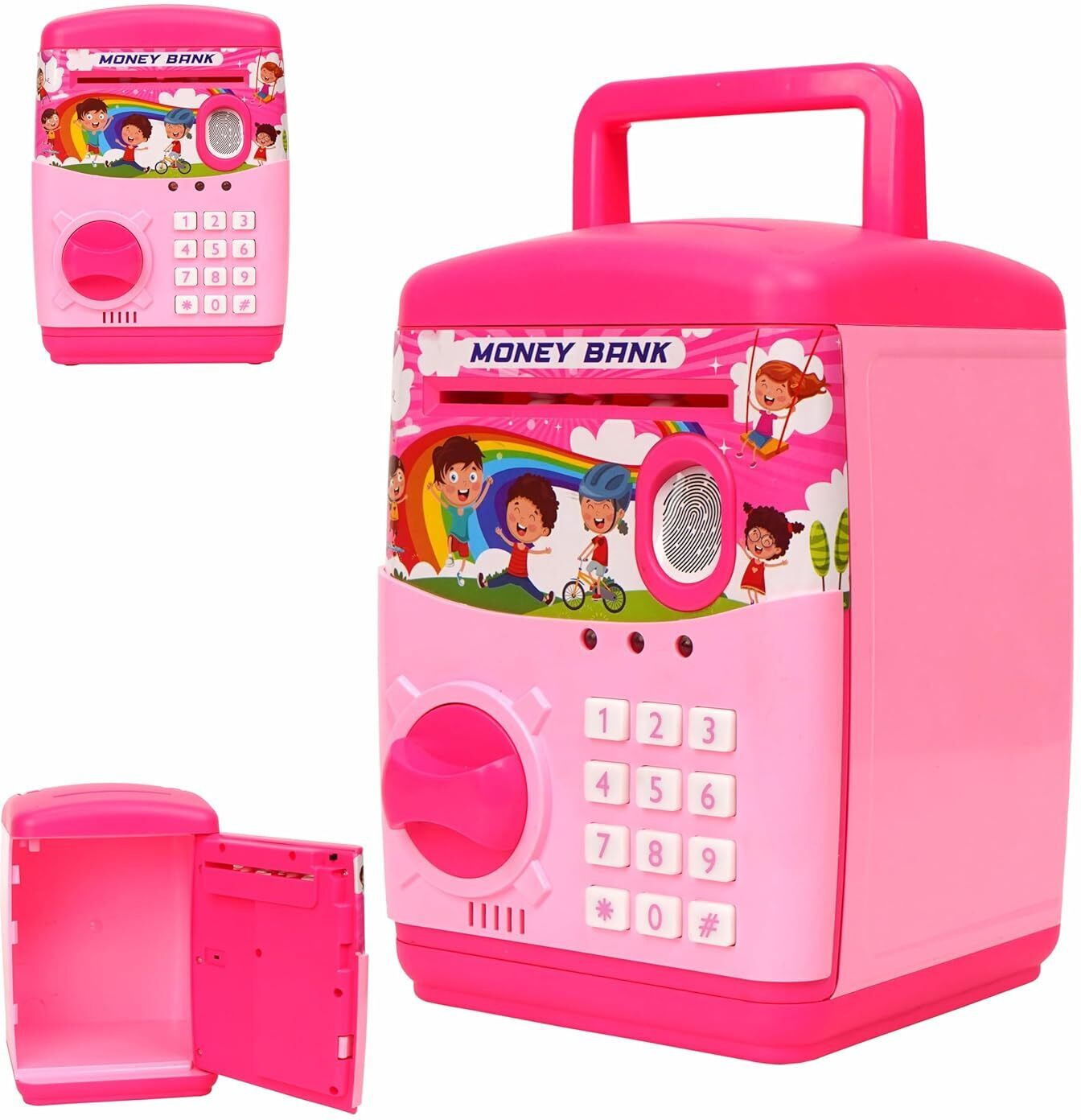 funverse Savings Bank for Kids with Finger Print Sensor with Indian Music 0 to 9 Number Coin Bank image 1