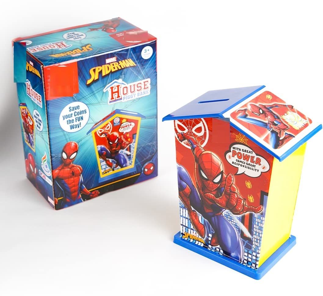 zokato House Piggy Bank Spiderman Printed Coin Holder, Coin Box, Piggy Bank for Kids Coin Bank-picture-11