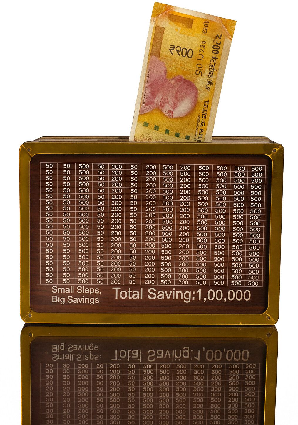 Cash Saver Money Box with Target Inside Wooden Piggy Bank 100000 Rs Saving Box Coin Bank-image-36