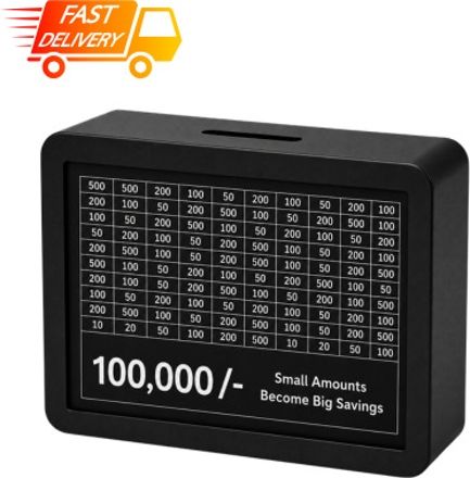 framezo 100K Goal Challenge Wooden Savings Bank for Kids and Adults Coin Bank-picture-2