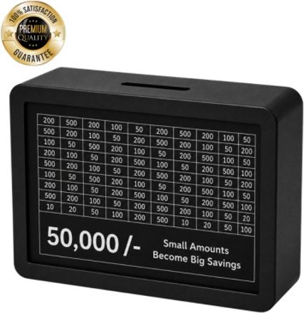 50K Challenge Cash Saving Box Wooden Money Bank for Home Coin Bank-image-9