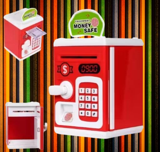 ATM Piggy Bank with Password Lock, Fingerprint Sensor & [Red] Coin Bank-image-33