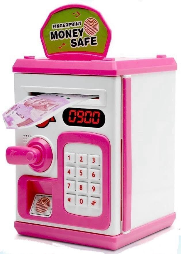 ATM Money Saving Piggy Bank With Electronic Lock, Fingerprint, Light And Sound Coin Bank-image-48