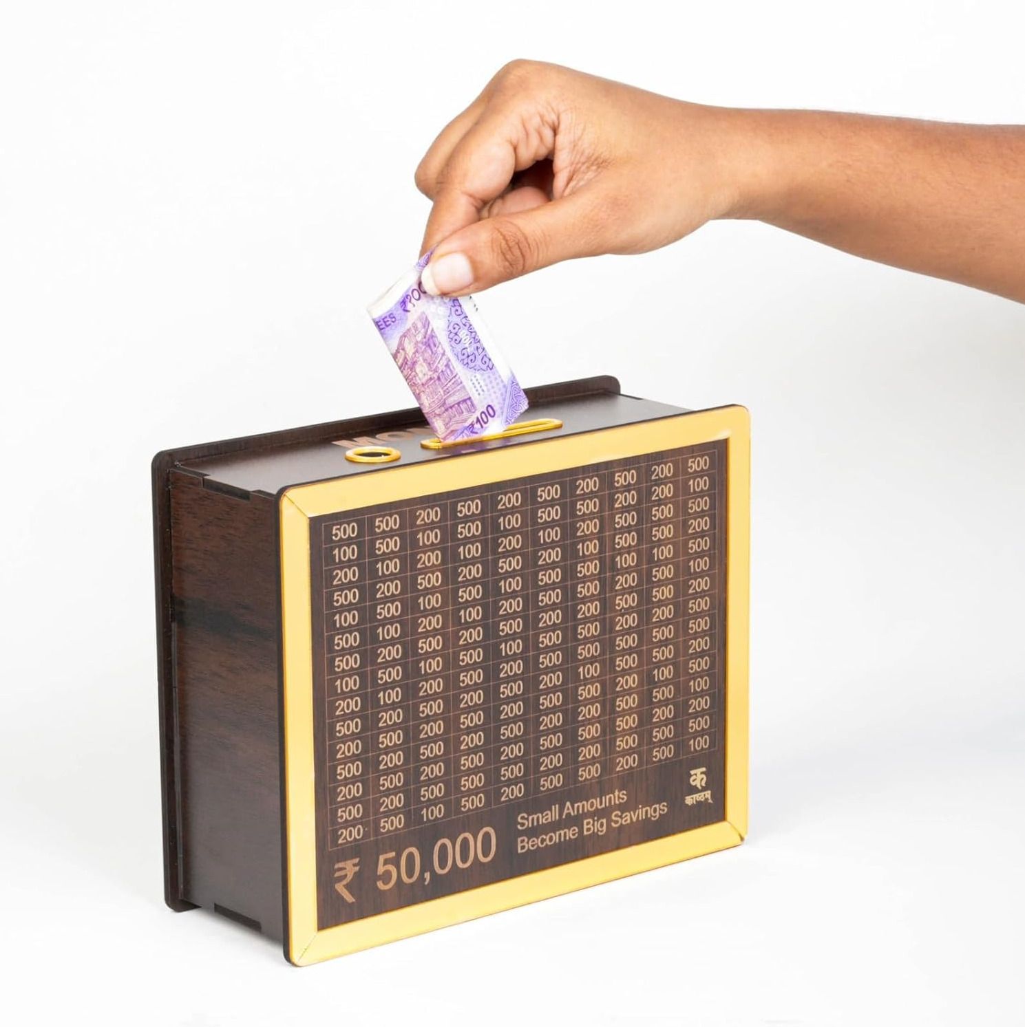 grmart 50,000 Rupees Money Saving Piggy Bank | Wooden Piggy Bank Coin Bank-picture-6