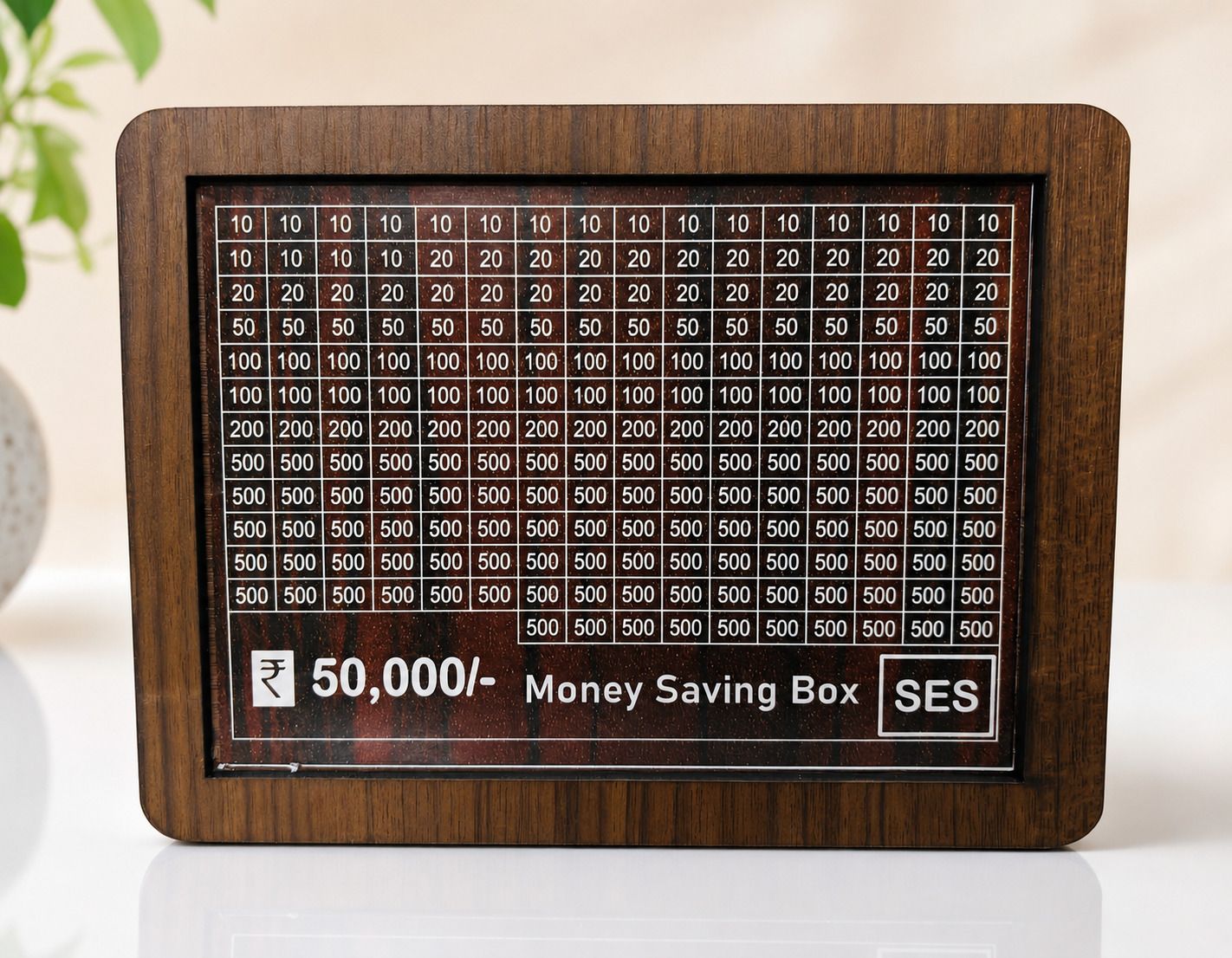 50K Piggy Bank, Money Bank Wooden Money Box with Counter Rs 50000 Coin Bank Coin Bank-image-27