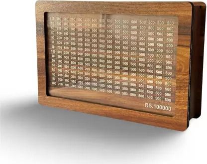 Wooden Money Saving Box | Cash Saver Money Box with Counting Target Coin Bank-image-41