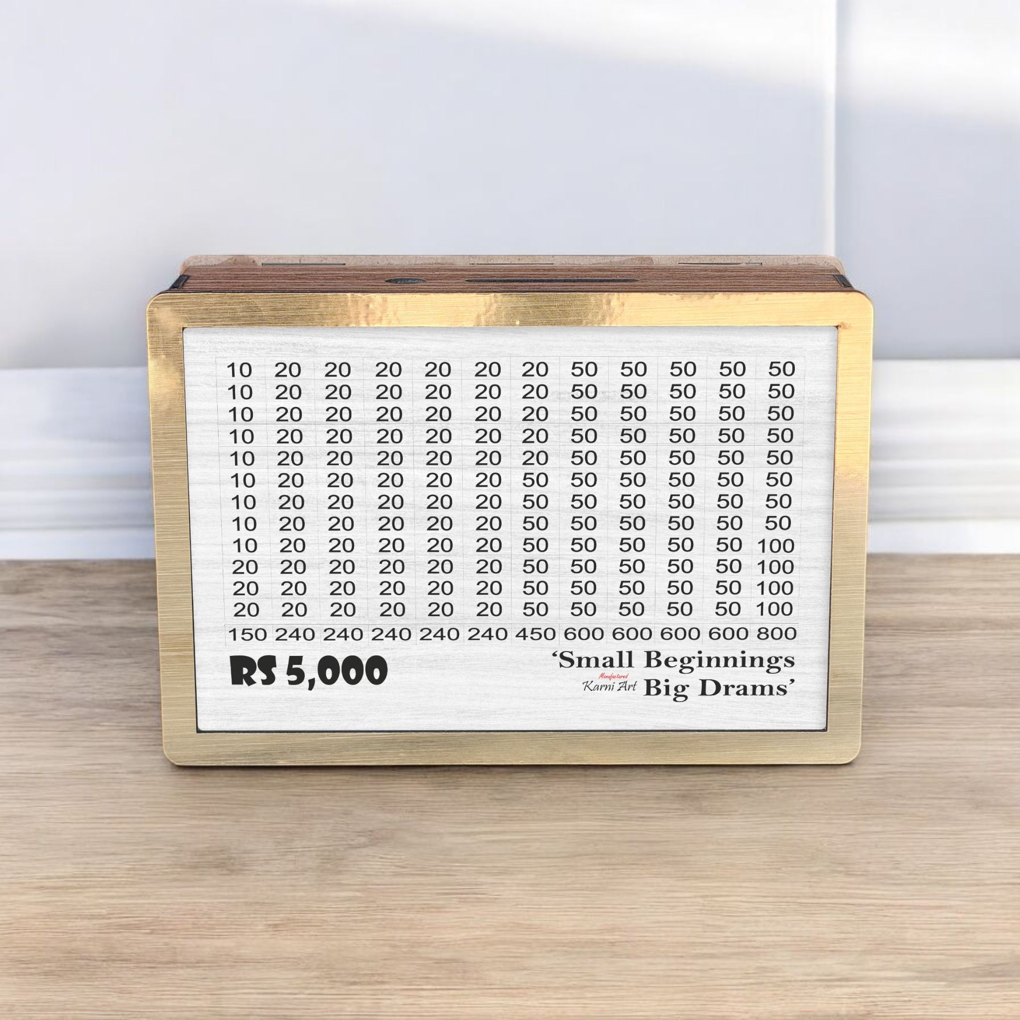 karni art Wooden Money Saving Box Cash Saver with Counting Target 5,000 Coin Bank-picture-26