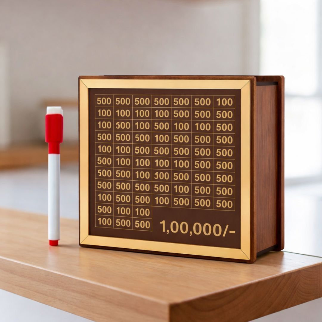 Money Saving Box 100000 Challenge Wooden Cash Saving Box Coin Bank-image-38