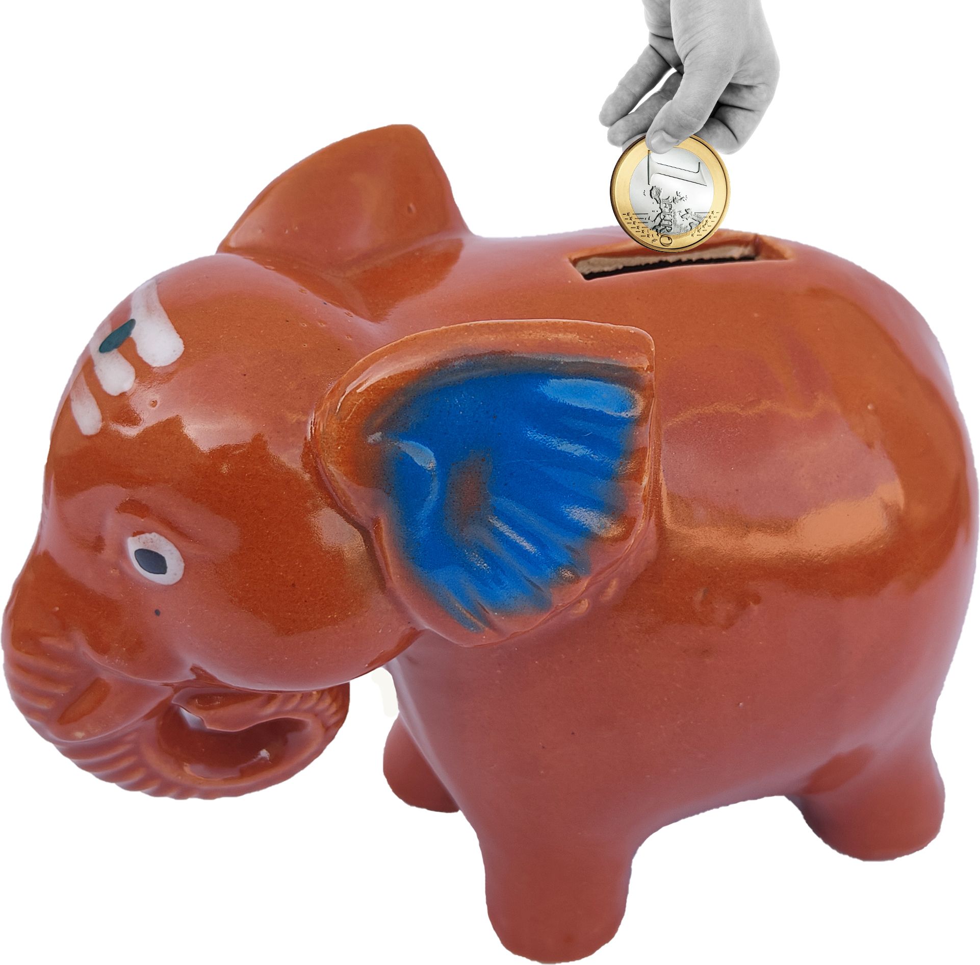 Ceramic Elephant Shape Coin Bank for Kids | Cute Money Saving Piggy Bank Coin Bank-image-19