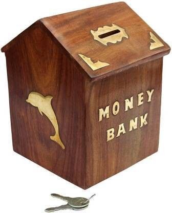lunatic craftwork Handmade Wooden Money Coin Saving Box - Piggy Bank for Kids - Gifts Coin Bank (Brown) Coin Bank (Brown) Coin Bank (Brown) Coin Bank-picture-10