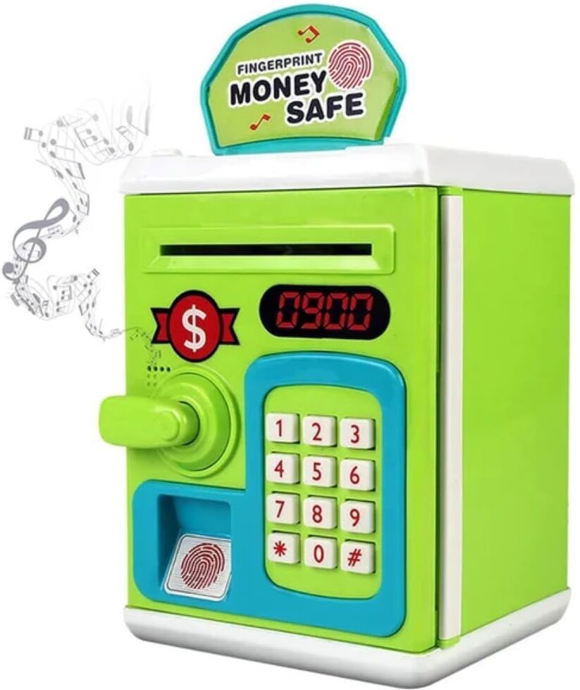 Money Bank for Kids with Fingerprint Sensor and 3-Step Safe Password Protection Coin Bank-image-44