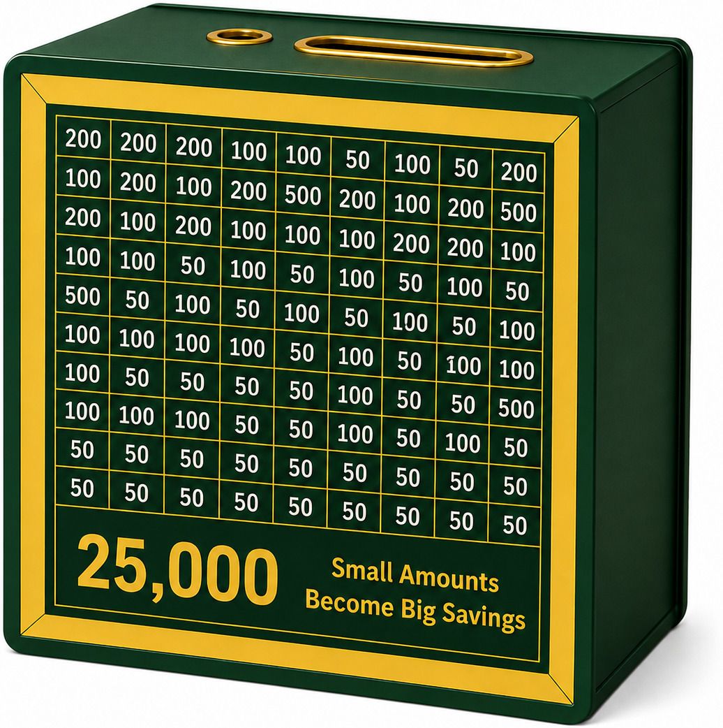 Woodvibe money saving box 250000 rupees saving challenge Price History ...