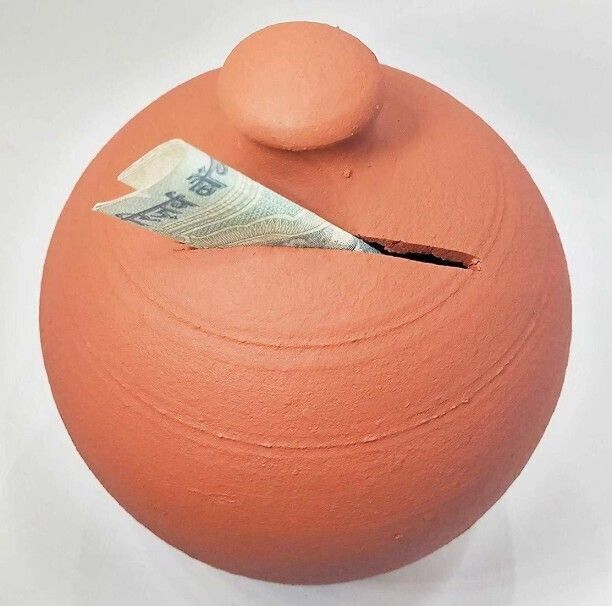 qwgpt Round Shape Money Bank /Gullak Coin/Money box/coin box/Silver) Coin Bank Coin Bank-picture-2