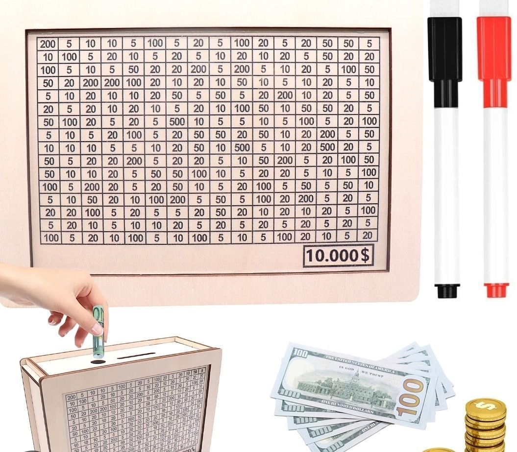Wooden Money Saving Golden Box | Cash coinBank @M1000 Coin Bank-image-10